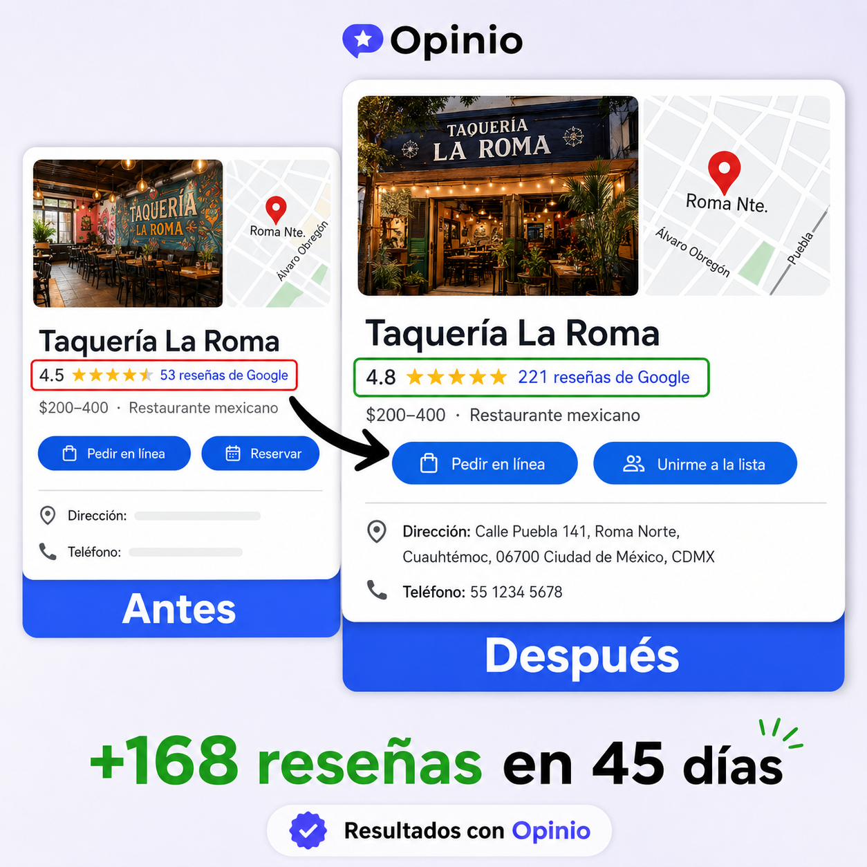 Opinio – Consigue Más Reseñas en Google